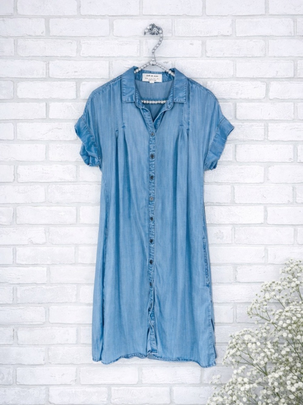Anthropologie Cloth & Stone Janine Chambray Shirt Dress Size S - Picture 12 of 12